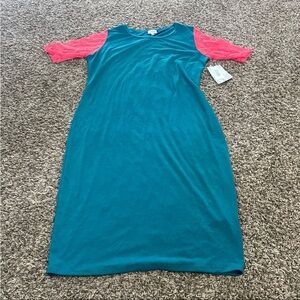 Lularoe NWT Julia dress with lace sleeves size large
